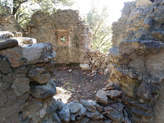 Les ruines à mi-chemin