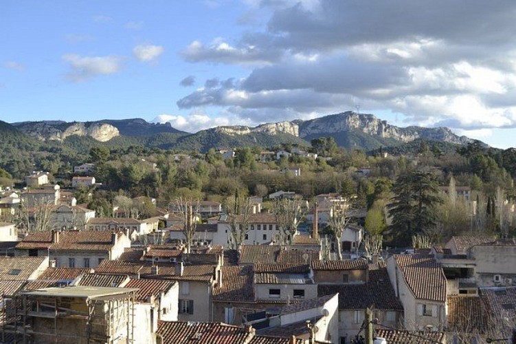 Le village d'Auriol et les collines autour