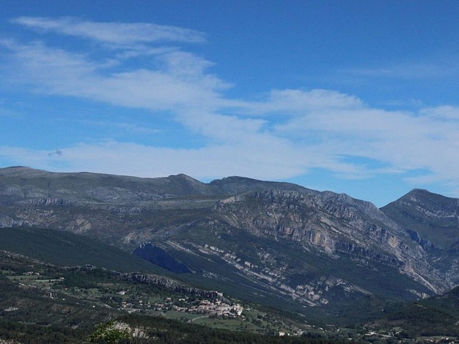 Depuis le Fayet vue sur Trigance 