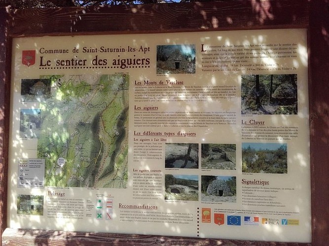 Panneau départ de l'itinéraire