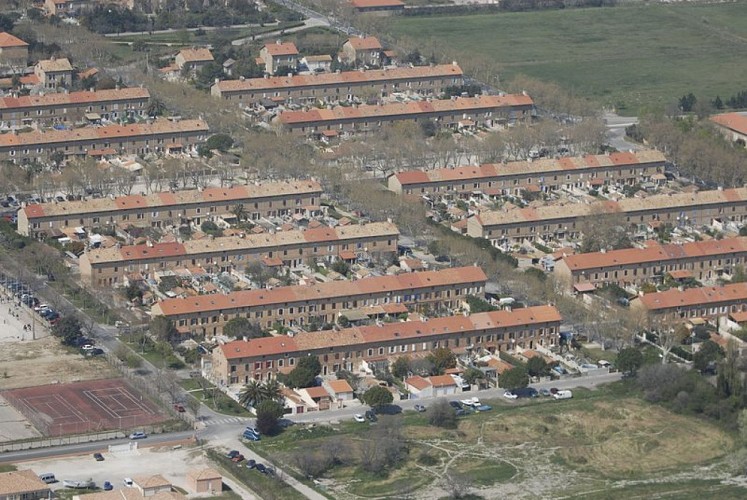 Vue aérienne sur le coron du Sud