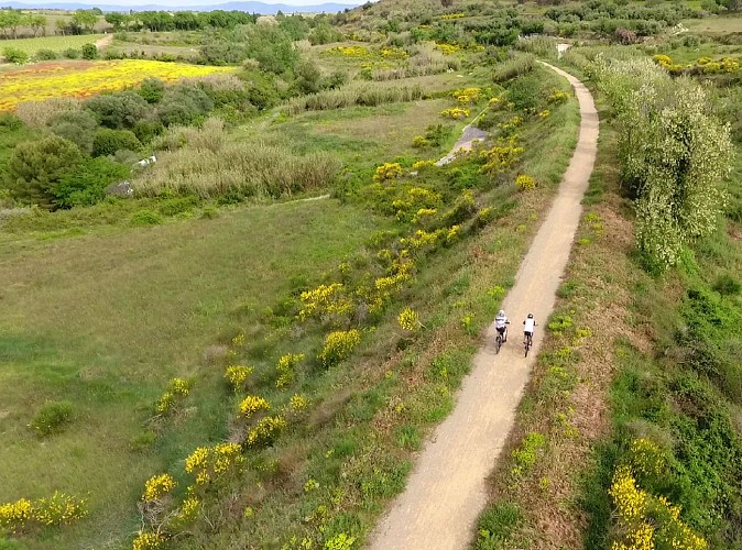 Photo aérienne voie verte Capestang-Cruzy 2019