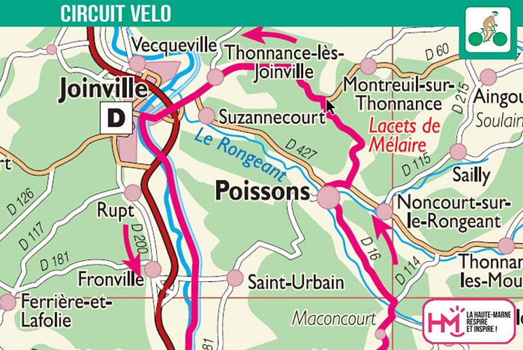 Carte du circuit vélo la petite Suisse