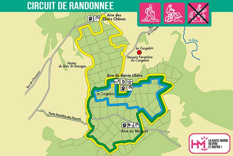 Carte du circuit de randonnée du Grand Corgebin