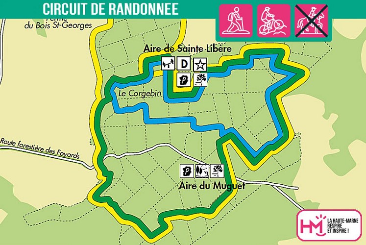 Carte du circuit de randonnée du Puits des Bons Hommes