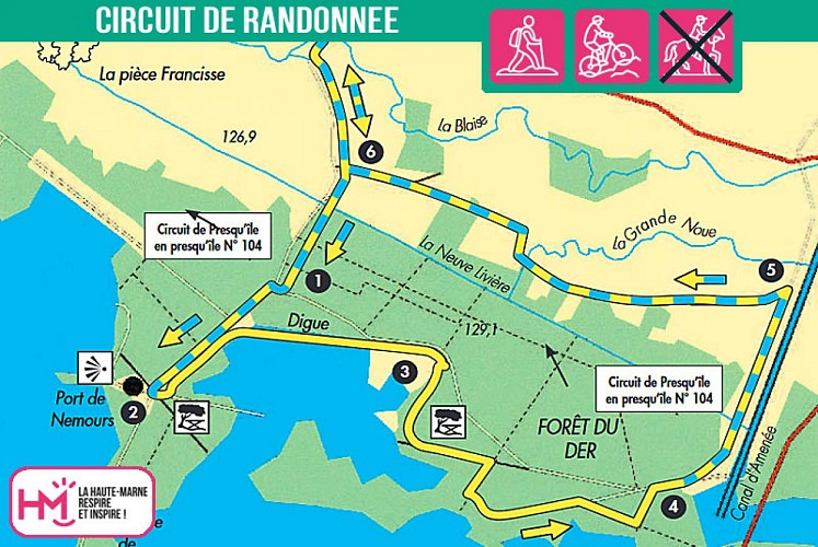 Carte du circuit de randonnée du vieux Der