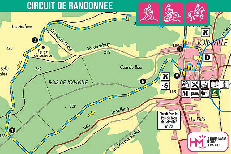 Carte du circuit de randonnée des lycéens