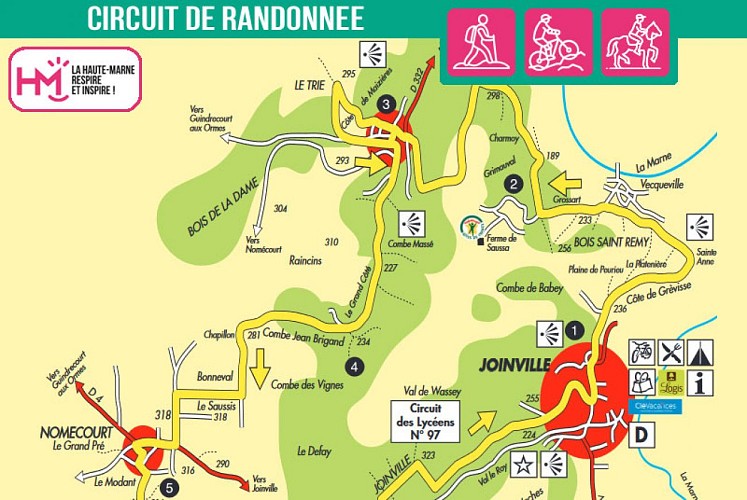 Carte du circuit de randonnée du vallage