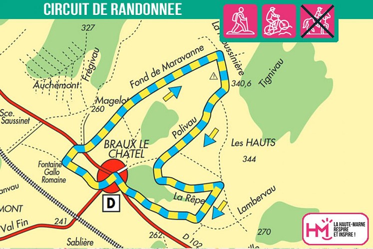 Carte du circuit de randonnée du tour de la Rêpe