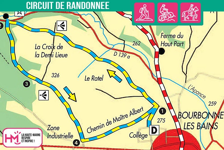 Carte du circuit de randonnée du Rateau