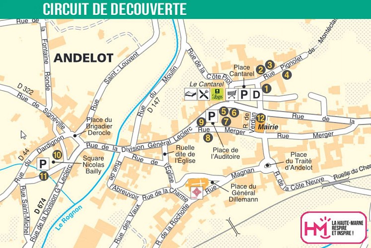 Plan du circuit de visite d'Andelot