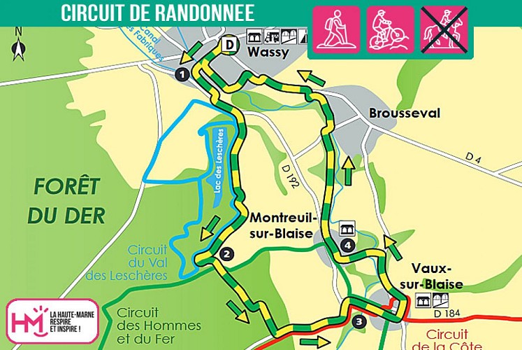 Carte du circuit de randonnée des Platanes