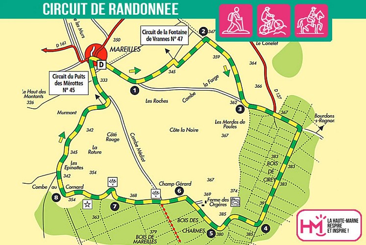 Carte du circuit de randonnée de Bel Air