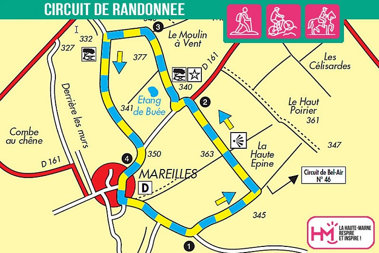 Carte du circuit de randonnée de la Fontaine de Vrannes