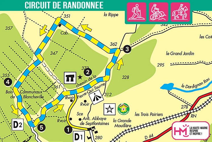 Carte du circuit de randonnée du Fort Bevaux