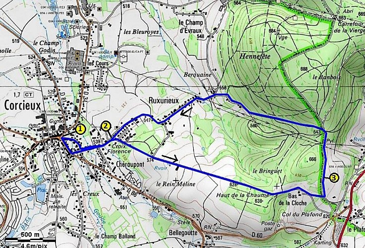 WANDELING - LE BAS DE LA CLOCHE  - RUXURIEUX - B1