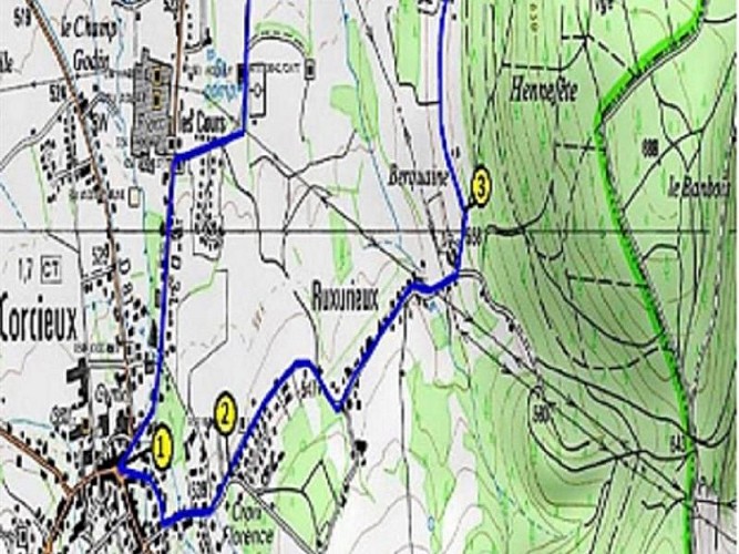 WANDELING - RUXURIEUX - LE CHAMP D'EVRAUX - B4