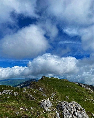 Parcours trail : montée du Grand Colombier depuis Munet