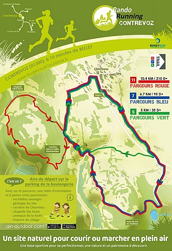 Flyer des parcours trail de Contrevoz