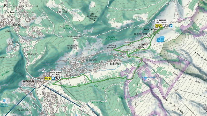 Plan des pistes panoramique confins