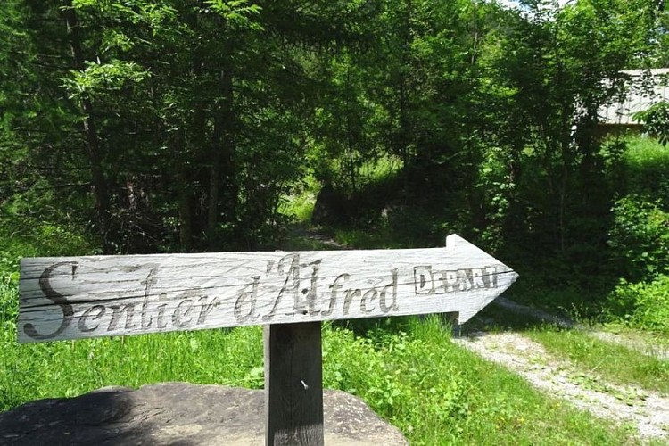 Départ du sentier de Monsieur Alfred