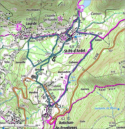 SityTrail - 4426965 - 19 - Au pied du massif du Gar - Carte et profil A4 Portrait