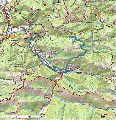 SityTrail - 4426965 - 19 - Au pied du massif du Gar - Carte et profil A4 Portrait