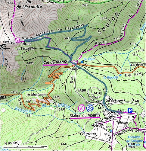 SityTrail - 4426965 - 19 - Au pied du massif du Gar  - Carte et profil A4 Portrait