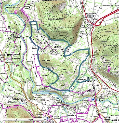 SityTrail - 4426965 - 19 - Au pied du massif du Gar - Carte et profil A4 Portrait