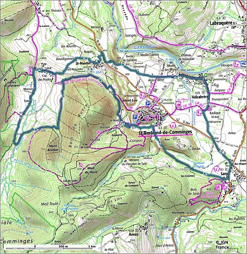 SityTrail - 4426965 - 19 - Au pied du massif du Gar - Carte et profil A4 Portrait
