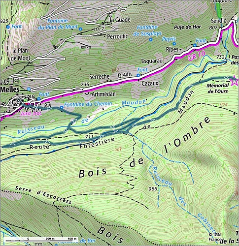 SityTrail - 4426965 - 19 - Au pied du massif du Gar - Carte et profil A4 Portrait