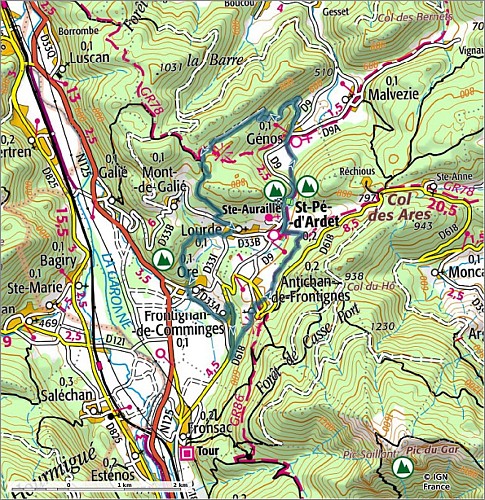 SityTrail - 4426965 - 19 - Au pied du massif du Gar  - Carte et profil A4 Portrait