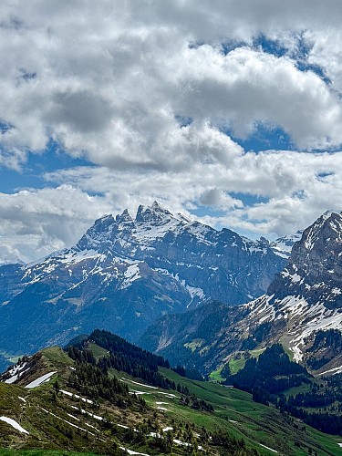 Col de Cou from Lac des Mines d'Or