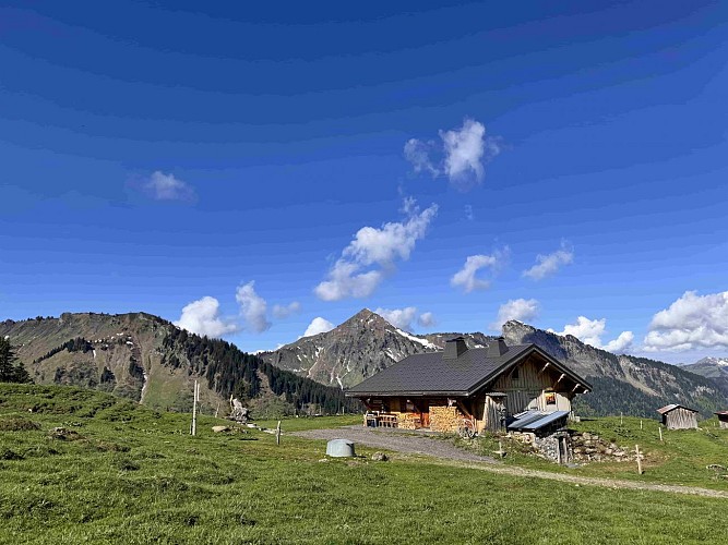 Col de Cou from Lac des Mines d'Or