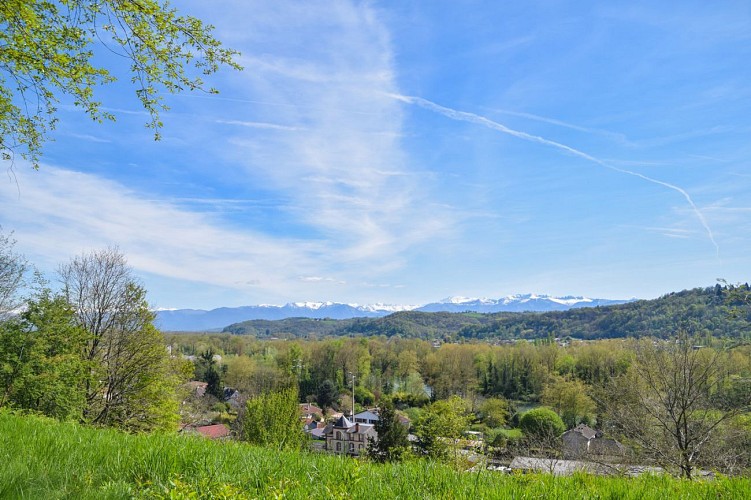 Bizanos - Les hauteurs de Franqueville - Panorama sur le coteau et les Pyrénées