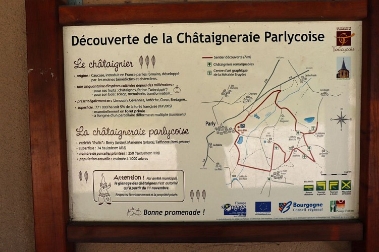 Panneau éducatif châtaigneraie de Parly