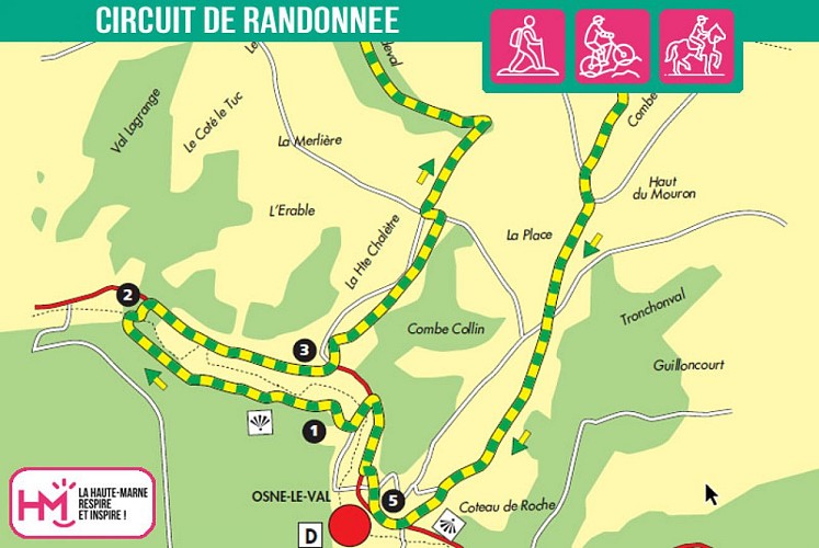 Carte du circuit de randonnée de la fonte d'art