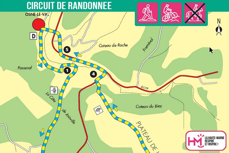Carte du circuit de randonnée des lessivoirs