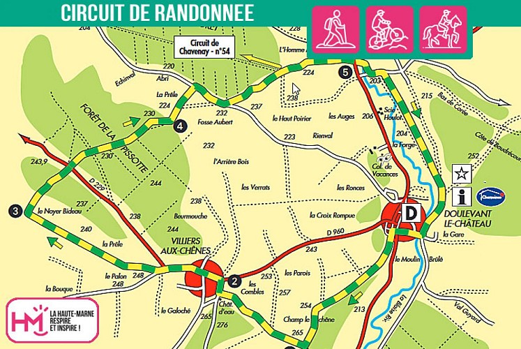 Carte du circuit de randonnée de Saint-Louvent