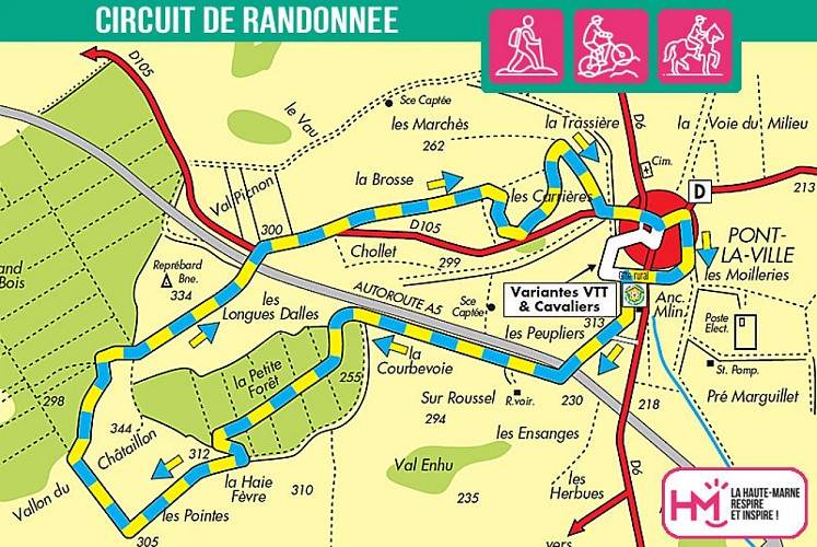 Carte du circuit de randonnée de la petite forêt