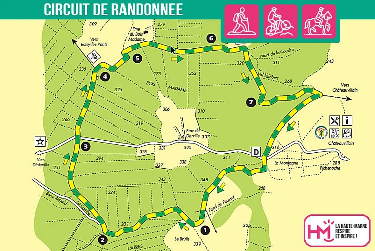 Carte du circuit de randonnée du Lièvre