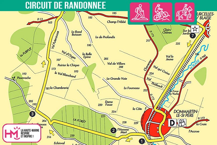 Carte du circuit de randonnée de Chavenay