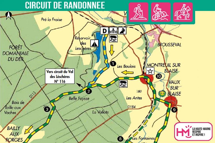 Carte du circuit de randonnée des hommes et du fer