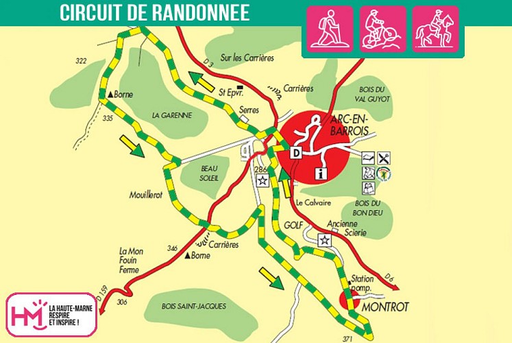Carte du circuit de randonnée de la Garenne