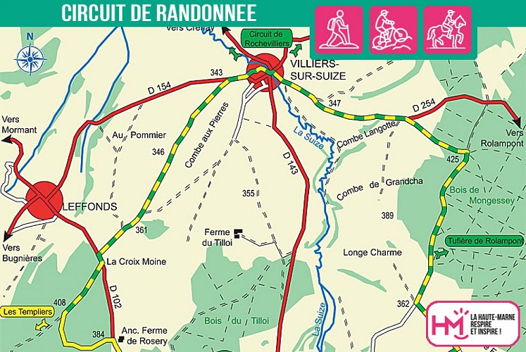 Carte du circuit de randonnée du Mausolée