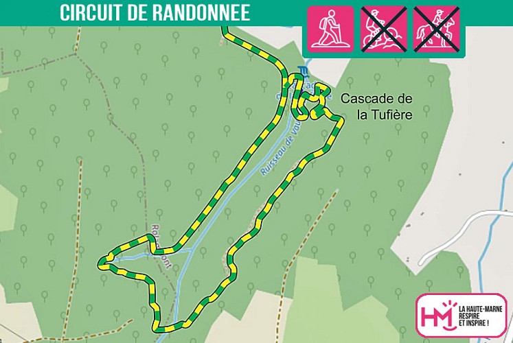 Carte du circuit de randonnée du tour du marais de la Tufière