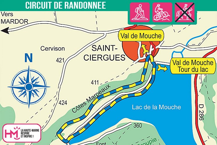 Carte du circuit de randonnée des Roches
