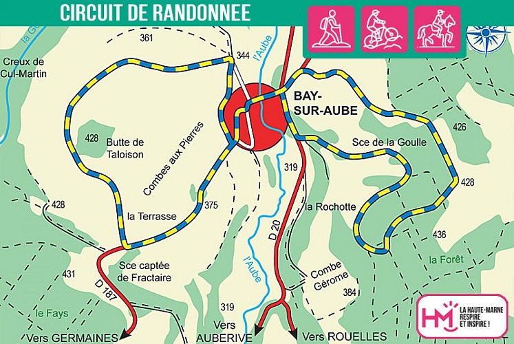 Carte du circuit de randonnée de la Butte de Taloison