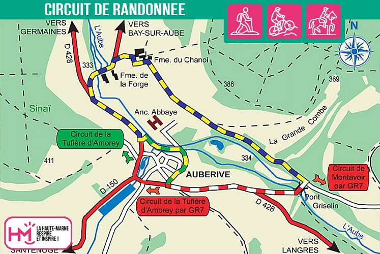 Carte du circuit de randonnée du Pont Griselin
