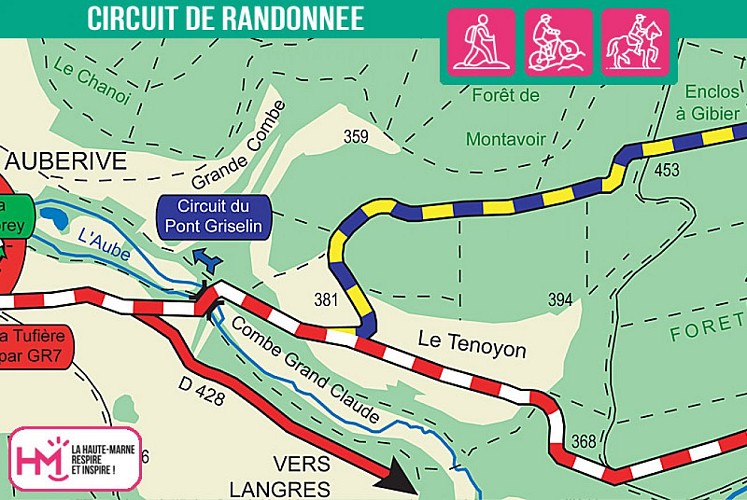 Carte du circuit de randonnée de Montavoir